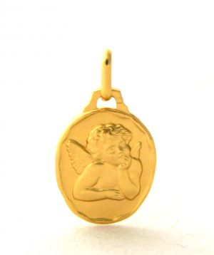 Ange Raphaël – Médaille ovale en plaqué or