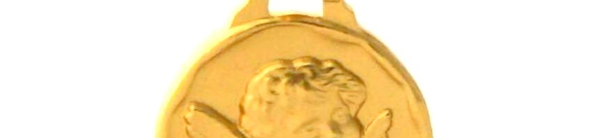 Ange Raphaël – Médaille ovale en plaqué or