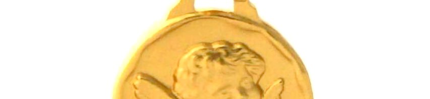 Ange Raphaël – Médaille ovale en plaqué or