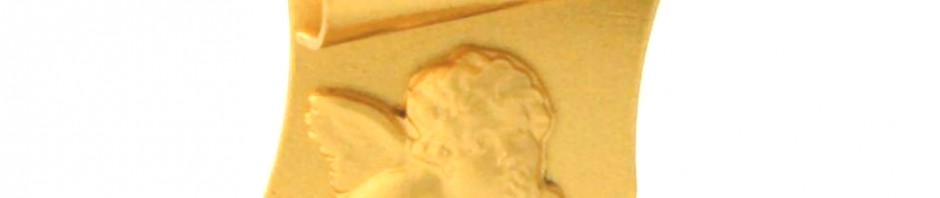 Ange Raphaël – Pendentif parchemin en plaqué or