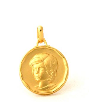 Chérubin - Médaille ronde en plaqué or