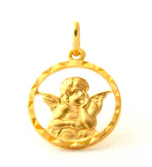 Ange Raphaël - Médaille ronde en plaqué or