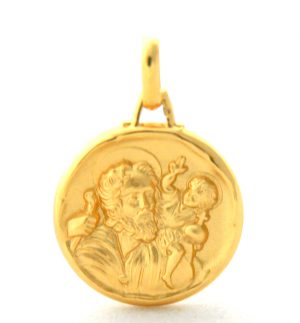 Saint Christophe – Médaille ronde en plaqué or