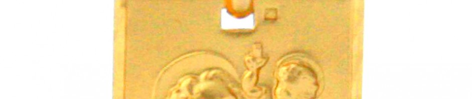 Saint Christophe – Médaille carrée en plaqué or