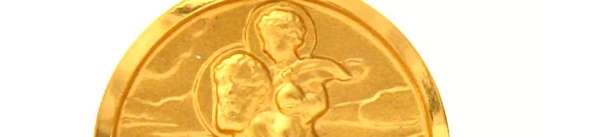 Saint Christophe – Médaille ronde en plaqué or