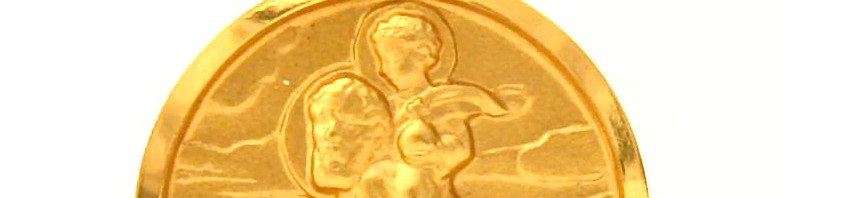 Saint Christophe – Médaille ronde en plaqué or
