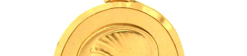 Vierge au voile auréolé – Médaille ovale en plaqué or