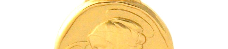 Vierge à l’enfant – Médaille ovale en plaqué or