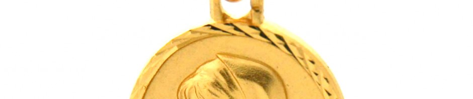 Vierge au voile – Médaille ovale en plaqué or