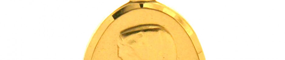 Vierge au voile – Médaille ovale en plaqué or