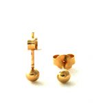 Sphères dorées lisses - Boucles d'oreilles boules 3,9 mm