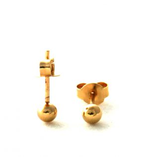 Sphères dorées lisses - Boucles d'oreilles boules 3,9 mm