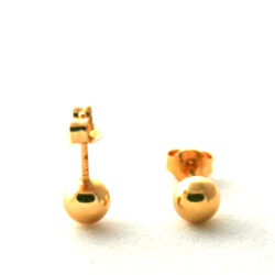Sphères dorées lisses – Boucles d’oreilles boules 6 mm