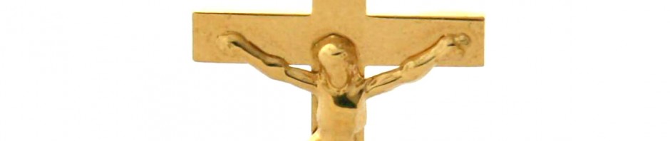 Christ en croix en plaqué or