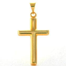 Croix latine 15 mm de large en plaqué or