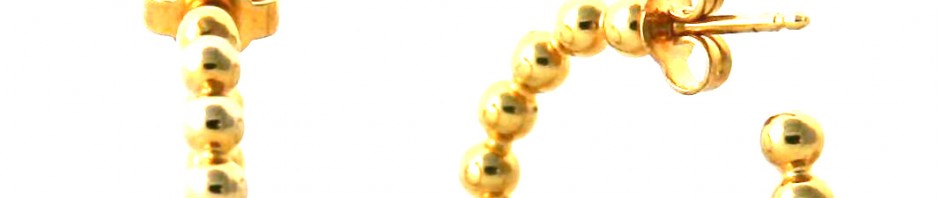 Demi-créoles boules plaqué or – Boucles d’oreilles anneaux 25 mm