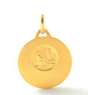 Saint Christophe – Médaille ronde en plaqué or