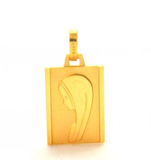 Vierge au voile – Médaille rectangle en plaqué or