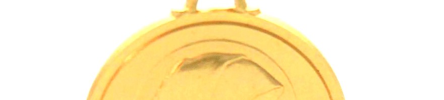 Vierge au voile auréolé – Médaille ronde en plaqué or