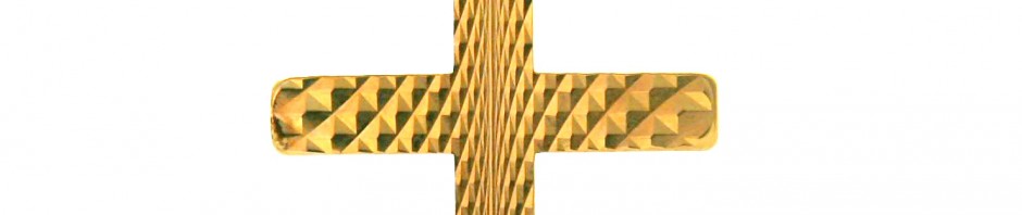 Croix latine gaufrée en plaqué or