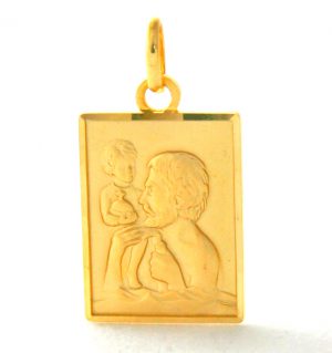 Saint Christophe - Médaille rectangle en plaqué or