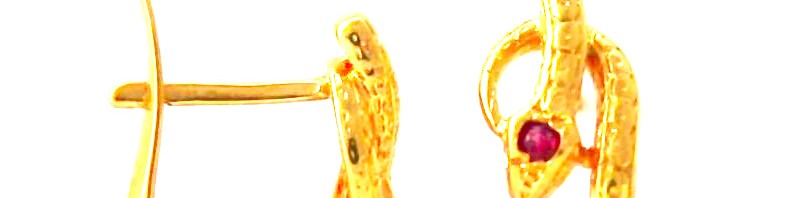 Boucles d’oreilles serpent améthyste en plaqué or