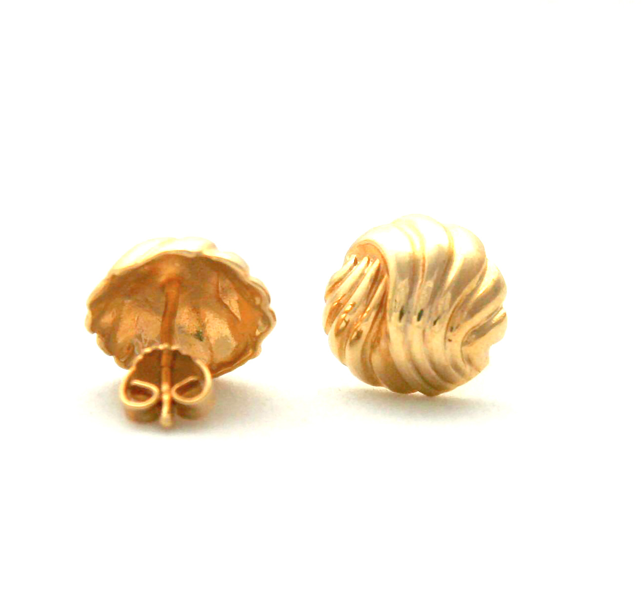 Boucles d’oreilles rondes torsadées en plaqué or