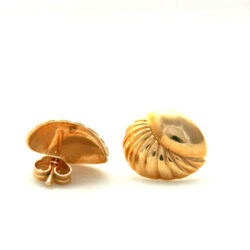 Boucles d’oreilles ovales mi-striées et mi-lisses en plaqué or