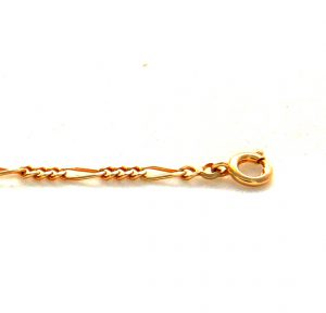 Gourmette bébé 13,5 cm - Mailles cheval alternées 2 mm en plaqué or – Image 3