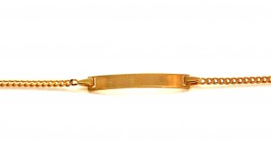 Gourmette bébé 16 cm - Mailles gourmette limée 1,5 mm en plaqué or