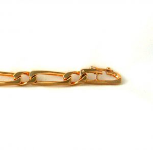 Gourmette 22 cm - Mailles cheval alternées 7 mm en plaqué or – Image 3