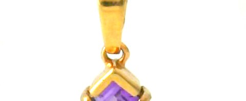 Collier pendentif améthyste avec chaîne plaqué or 45 cm