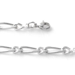 Gourmette 18,5 cm Argent 925/1000 – Mailles cheval alternées 1/1 de 3,4 mm