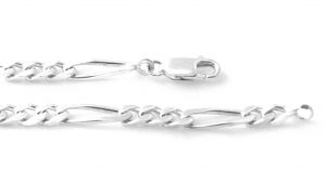 Gourmette 22 cm en argent – Mailles cheval alternées 1/3 de 4,6 mm