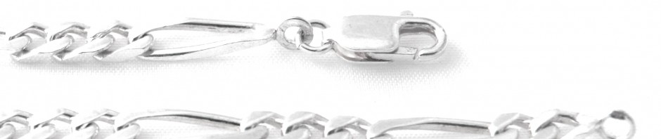 Gourmette 22 cm en argent – Mailles cheval alternées 1/3 de 4,6 mm