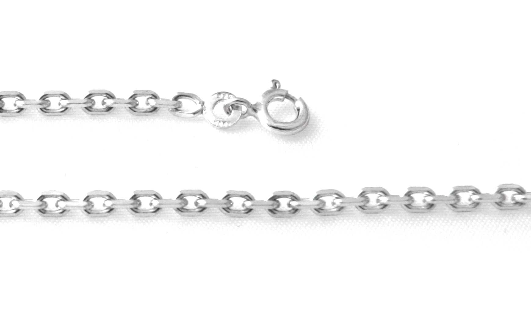 Chaîne En Argent Massif, Maille Forçat, 45 Cm, 4,36 G, Occasion