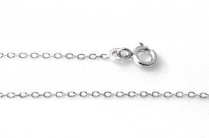 Chaîne en argent 50 cm - Mailles très fines forçat limée 1,2 mm