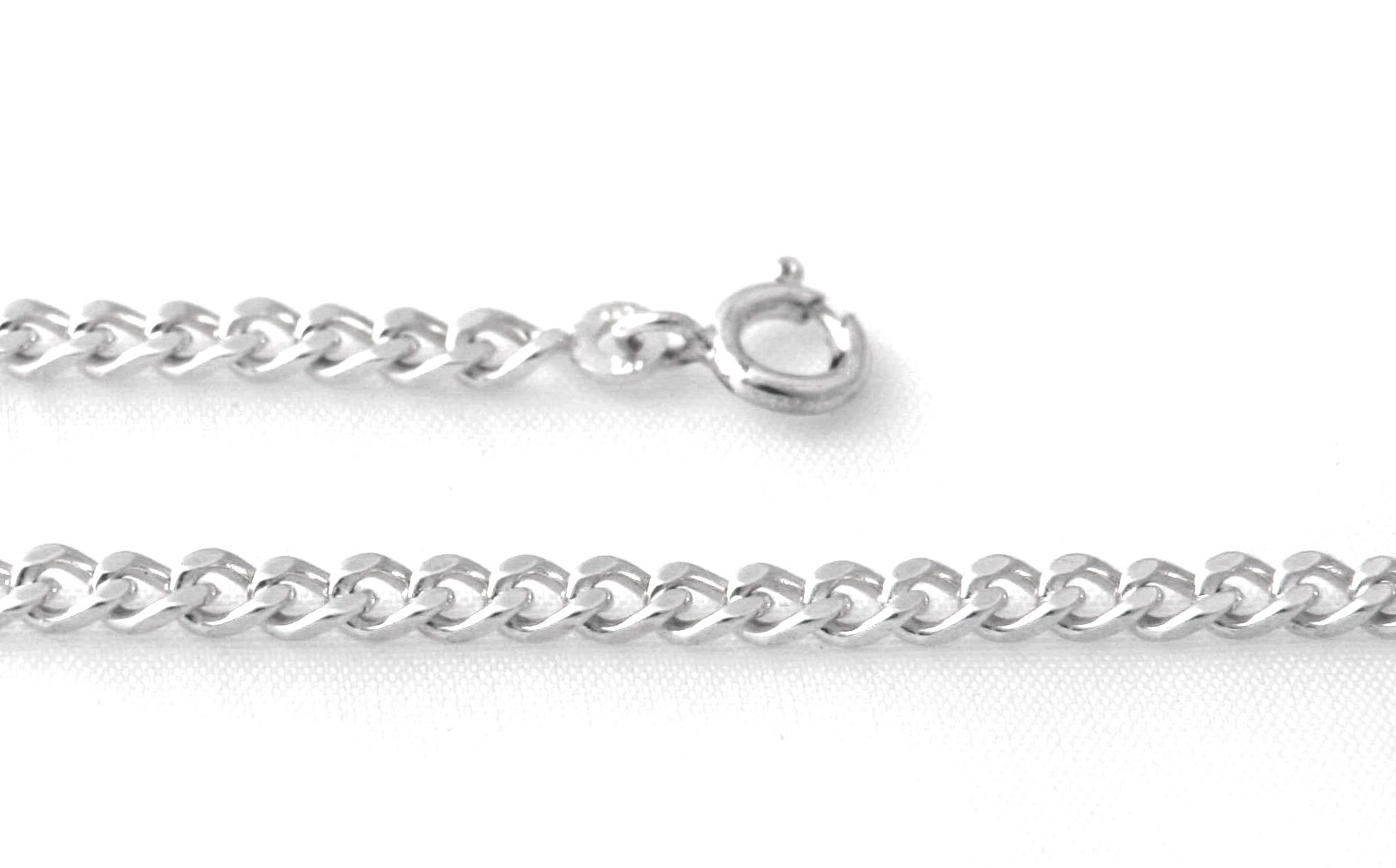 Chaîne 55 cm Argent 925/1000 – Mailles gourmette limée 2,4 mm