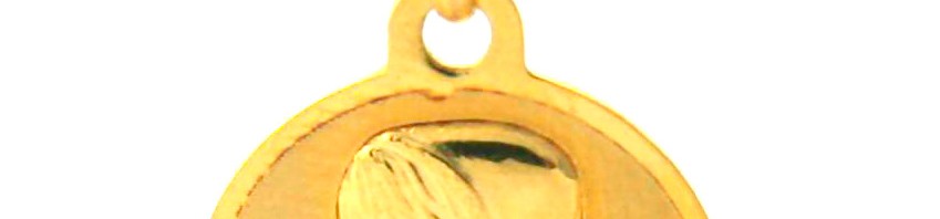 Vierge au voile en prière – Médaille ronde en or 750/1000