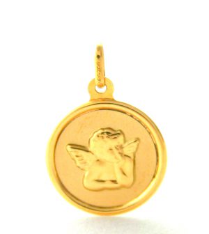 Ange Raphaël en relief Argyor - Médaille Ronde en or 750/1000