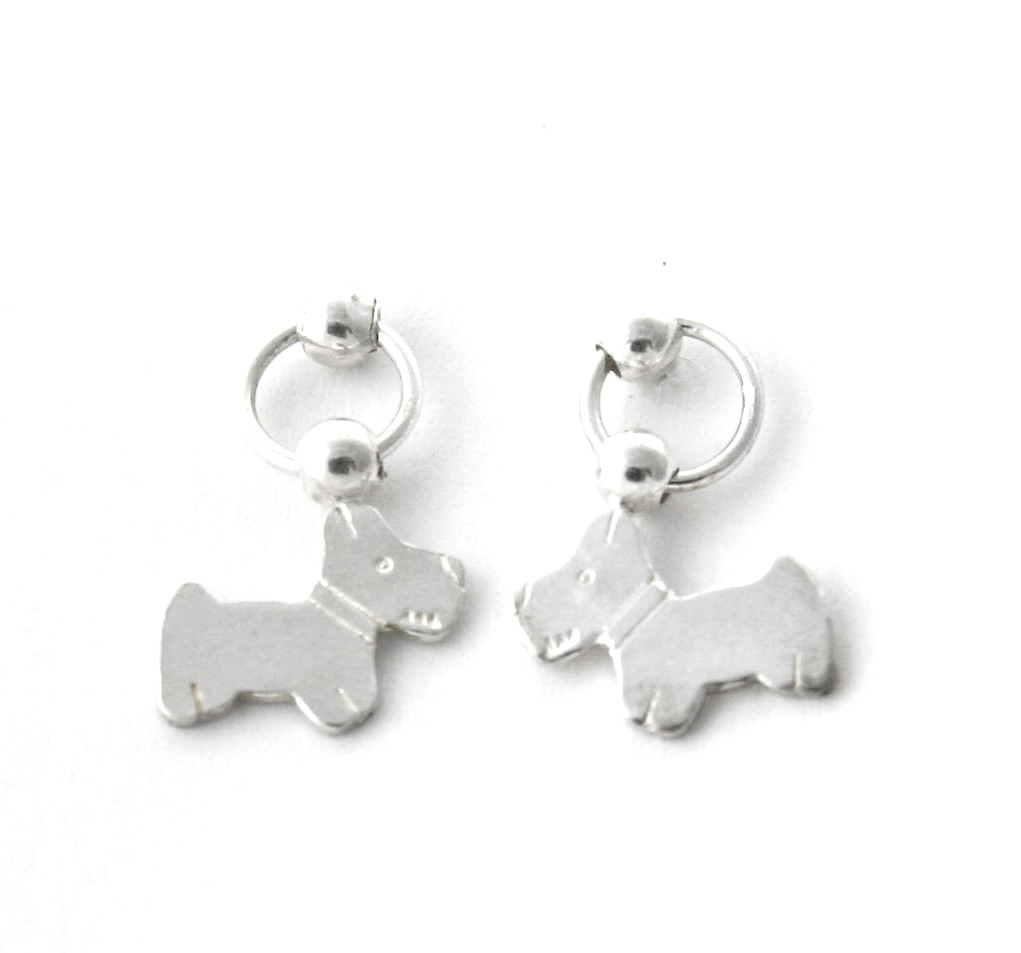 Pendantes puces et chien Argent 925/1000 – Boucles d’oreilles