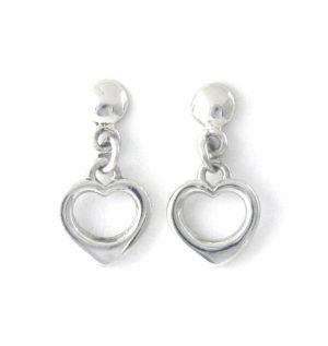 Pendantes puce au coeur Argent 925/1000 - Boucles d'oreilles