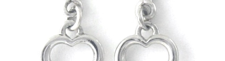 Pendantes puce au coeur Argent 925/1000 – Boucles d’oreilles