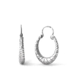 Créoles torsadées Argent 925/1000 – Boucles d’oreilles ovales 16 mm