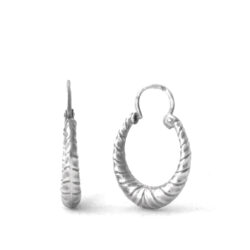 Créoles torsadées Argent 925/1000 – Boucles d’oreilles ovales 16 mm
