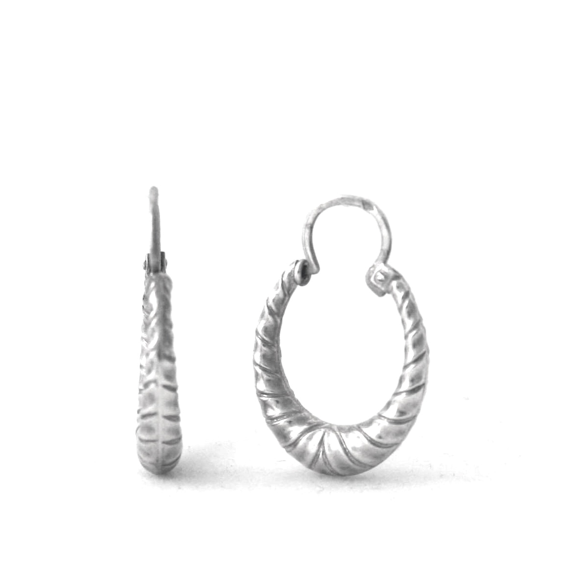 Créoles torsadées Argent 925/1000 – Boucles d’oreilles ovales 16 mm