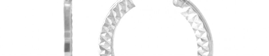 Créoles ciselées diamantées Argent 925/1000 – Boucles d’oreilles rondes 25 mm