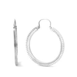 Créoles striées Argent 925/1000 – Boucles d’oreilles rondes 30 mm