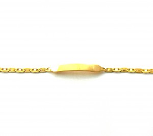 Gourmette bébé 14,8 cm Or 750/1000 - Mailles marine battue