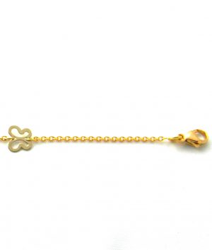 Gourmette bébé 13,6 cm Or 750/1000 - Mailles forçat et papillons – Image 3